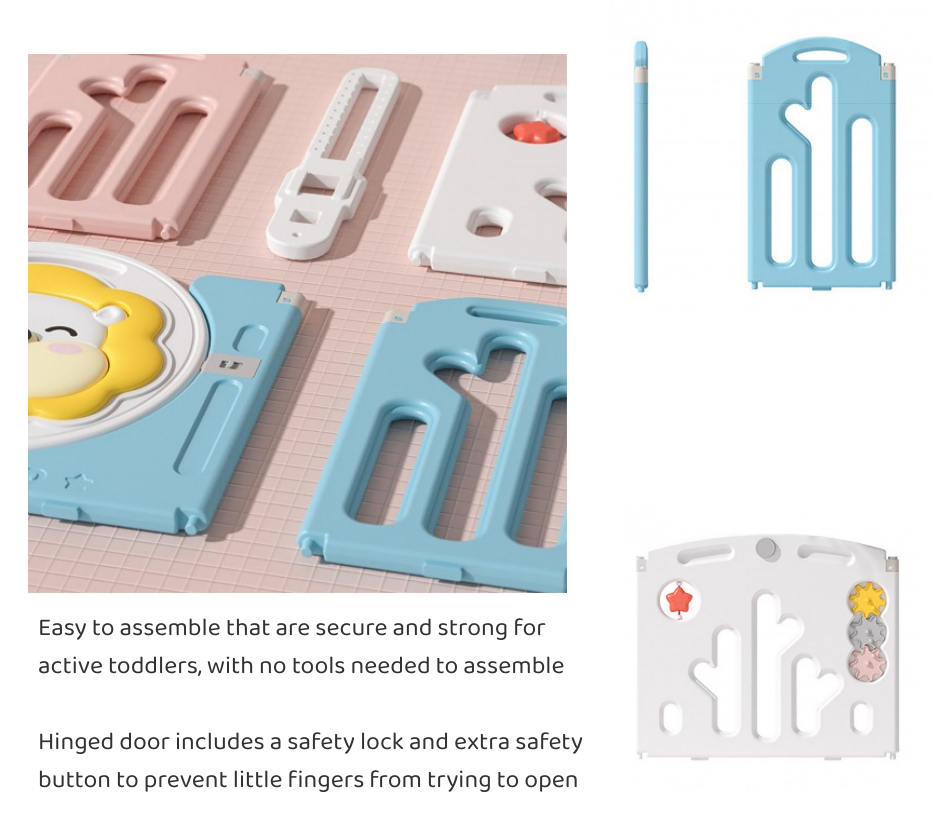 Lucky Baby Smart System Foldable Safety Play Yard - Lion