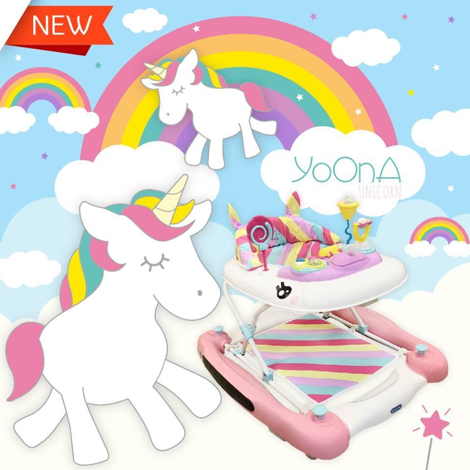 Lucky Baby YOONA Unicorn 2-In-1 Baby Walker/Rocker