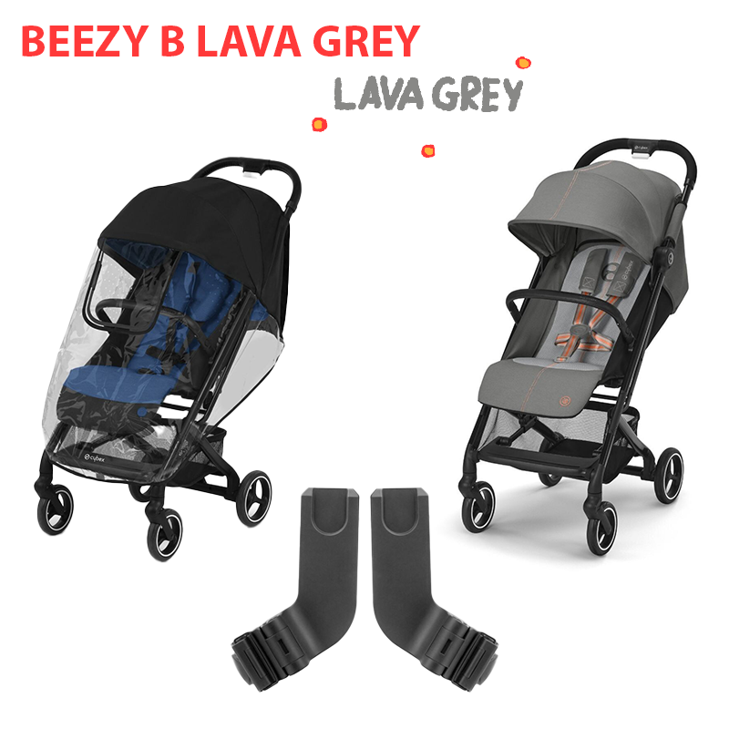 Cybex Beezy B Stroller( LAVA GREY )+ Beezy Raincover & Carseat Adapter