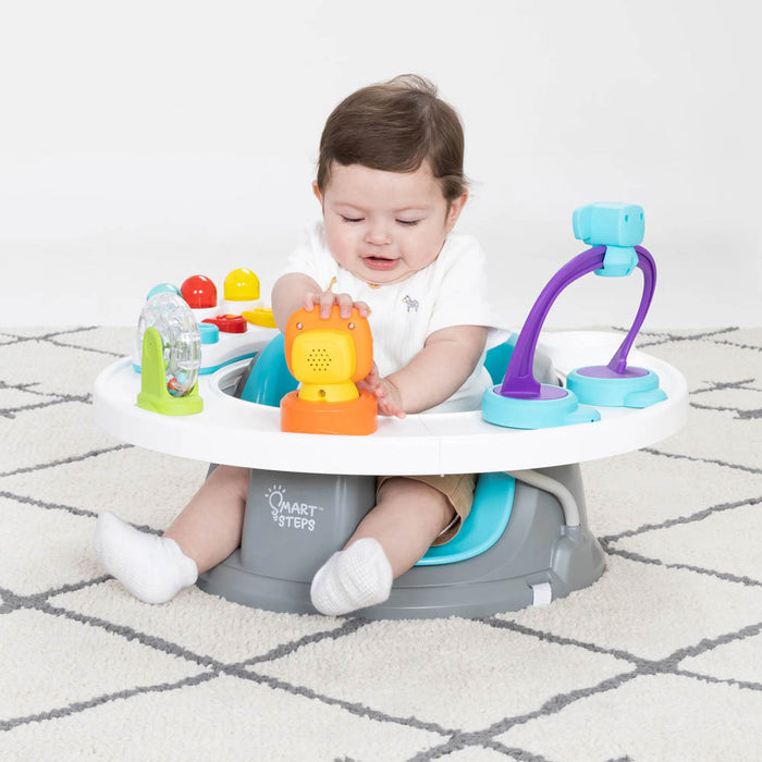 Baby Trend Smart Steps Explore N’ Play 5-in-1 Activity to Booster Seat - Blue Safari Fun