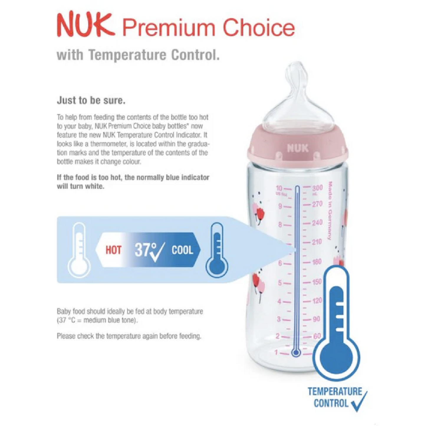 NUK Premium Choice PP 150ml Mickey / Minnie Mouse Temperature Control Learner Bottle