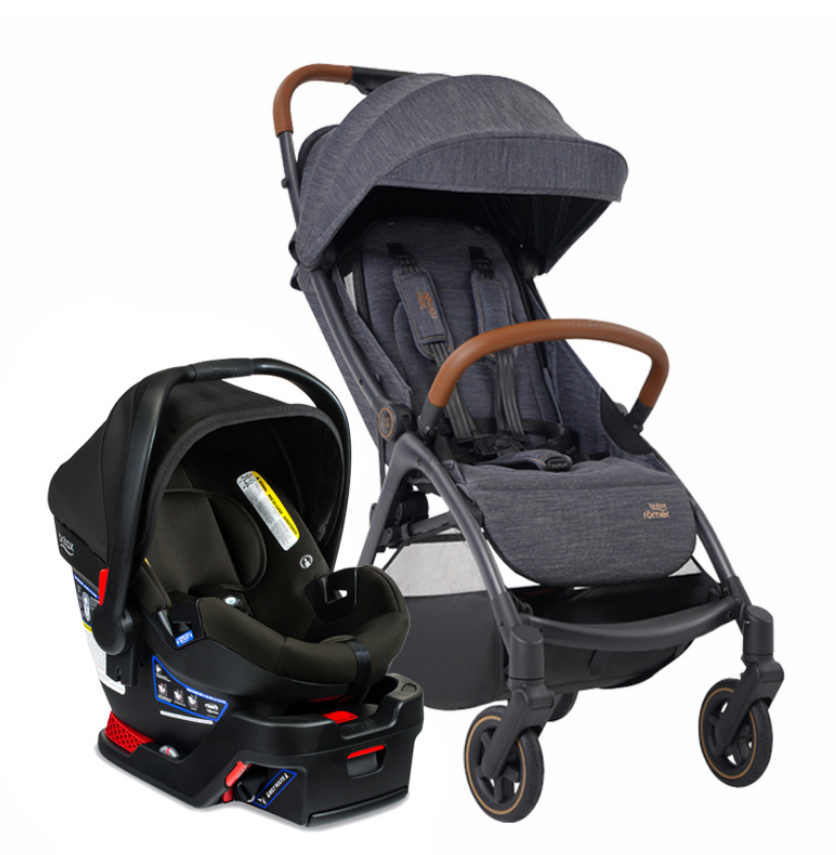 Britax Gravity II Auto One-handed fold Stroller & B-safe 35/ Gen2 Infant Car Seat (Travel System)