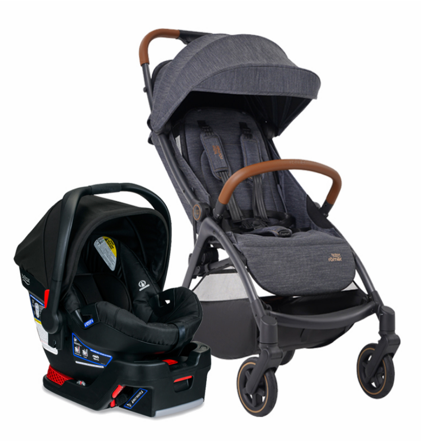 Britax Gravity II Auto One-handed fold Stroller & B-safe 35/ Gen2 Infant Car Seat (Travel System)