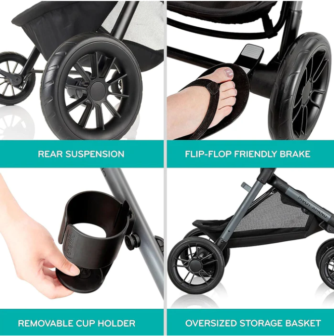 Evenflo Pivot Xpand™ Travel System w/ LiteMax Infant Car Seat - Ayrshire Black