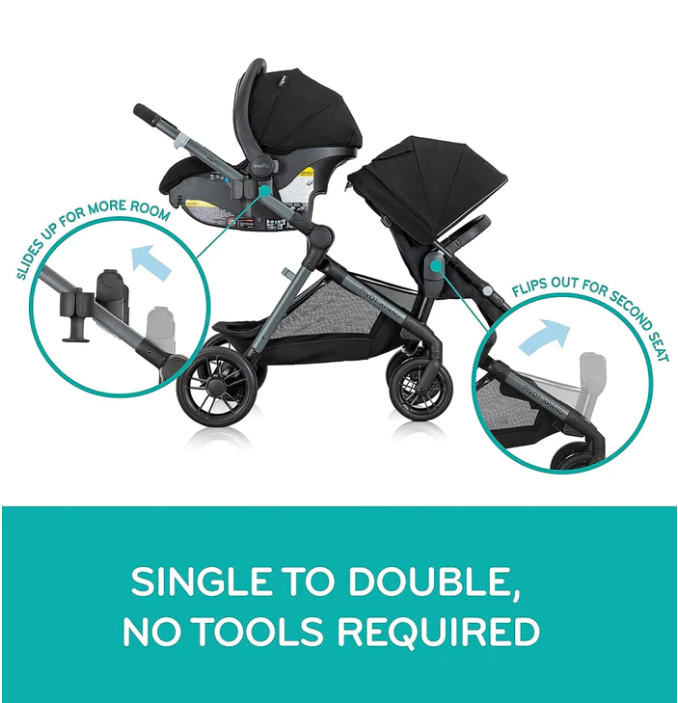 Evenflo Pivot Xpand™ Travel System w/ LiteMax Infant Car Seat - Ayrshire Black