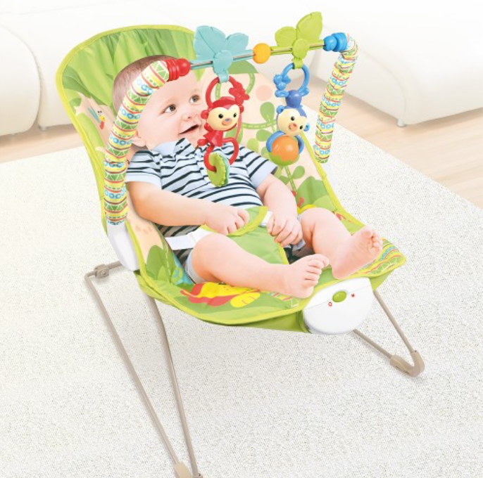 Lucky Baby Deluxe Bouncer - Green Safari