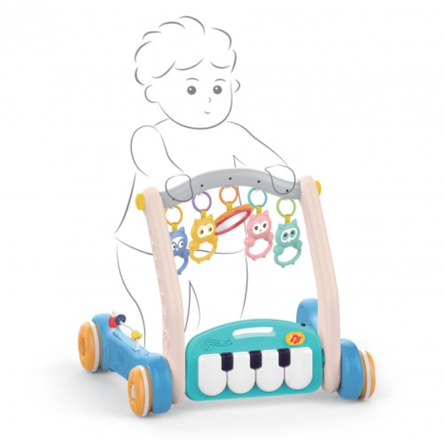 Lucky Baby 2 In 1 Pedal Piano Harps Gym/Walker - Safari