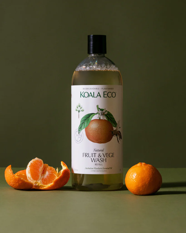 KOALA ECO NATURAL FRUIT & VEGETABLE WASH MANDARIN ESSENTIAL OIL - 1L REFILL