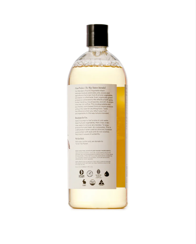 KOALA ECO NATURAL FRUIT & VEGETABLE WASH MANDARIN ESSENTIAL OIL - 1L REFILL
