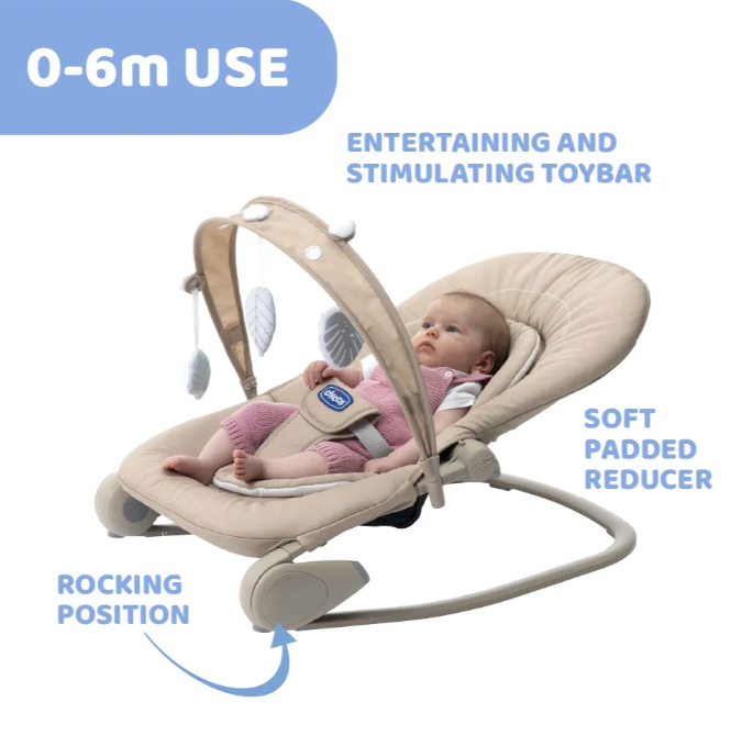 Hoopla Beige Re_Lux Baby Bouncer