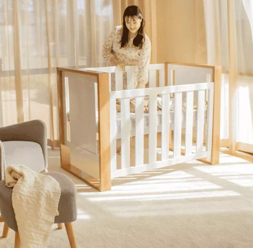 Babyhood Malika Cot - Natural/White