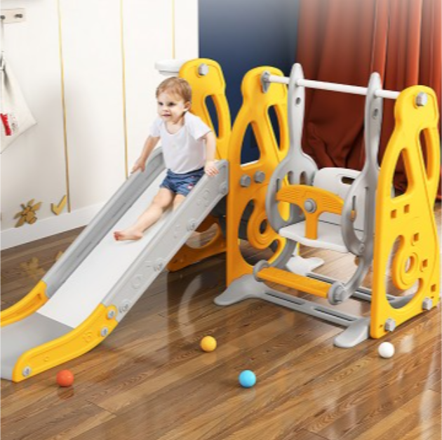 Smart System Safety 3 in 1 Toddler Slide/Swing Playground - Grey (Indoor/Outdoor)