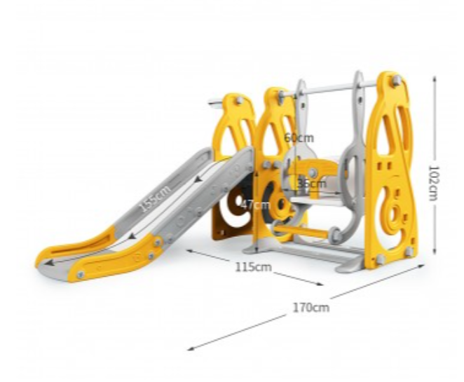 Smart System Safety 3 in 1 Toddler Slide/Swing Playground - Grey (Indoor/Outdoor)
