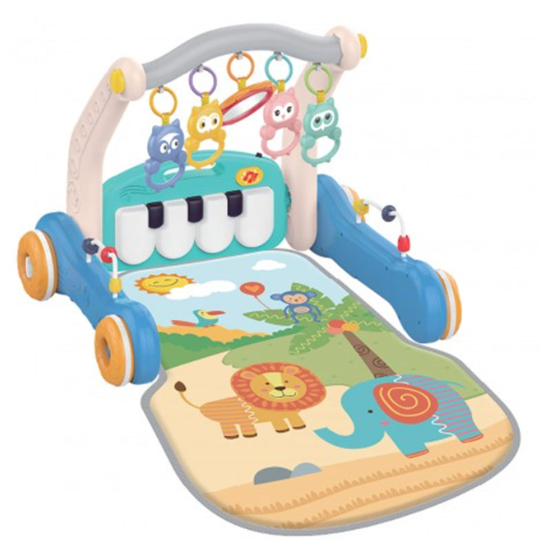 Lucky Baby 2 In 1 Pedal Piano Harps Gym/Walker - Safari