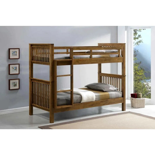 #1 Americana Solid Wood Double Decker Super Single Bunk Bed With Pull Out Trundle Storage Option