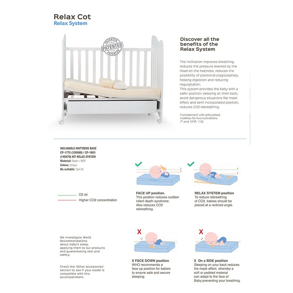 Micuna Dolce Luce Baby Cot w/ Relax System
