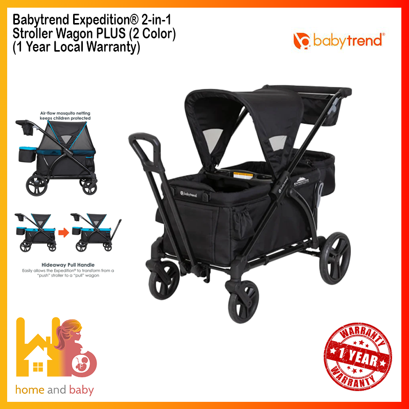 Baby Trend Expedition® 2-in-1 Stroller Wagon PLUS - Ultra Black/ Ultra Grey