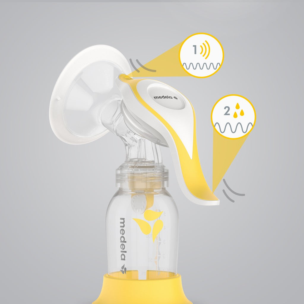 MEDELA Harmony Flex Manual Breast Pump | 2-Phase Expression, PersonalFit Flex Shields, Lightweight Portable