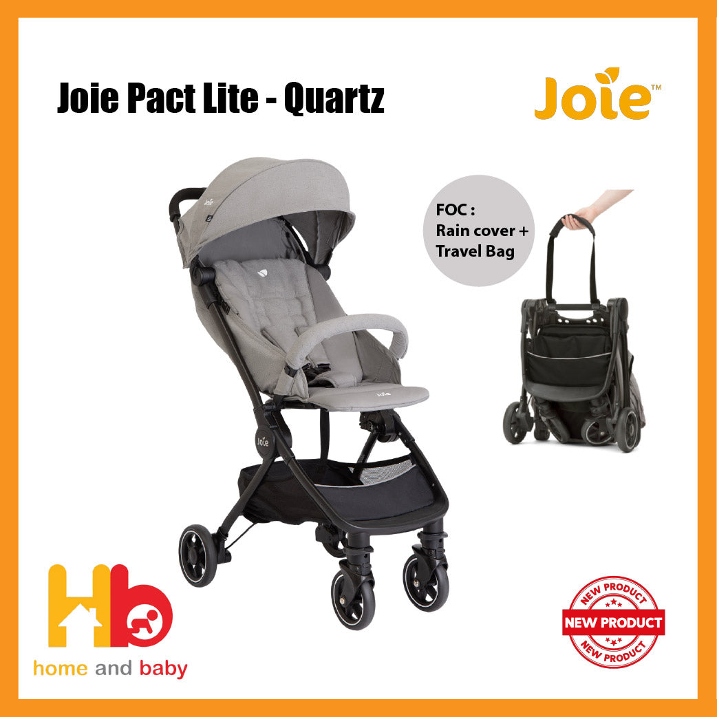 Joie Pact Lite Stroller - Quartz (Comes with Free Rain Cover and Travel bag)