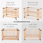 Housbay Natural Beech Wood Multifunctional 4-in-1 Baby Cot (Online Exclusive) - PREORDER: ETA 3-4 WEEKS