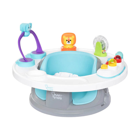 Baby Trend Smart Steps Explore N’ Play 5-in-1 Activity to Booster Seat - Blue Safari Fun