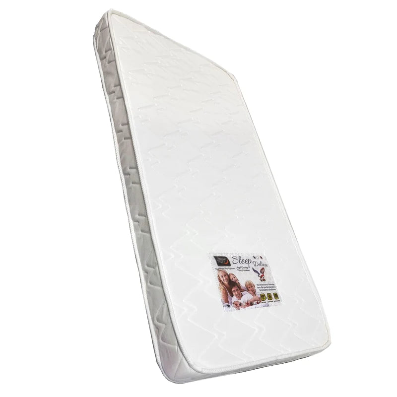 Happy Cot 4" High Density Anti Dust Mite Upholstered Foam Mattress - White