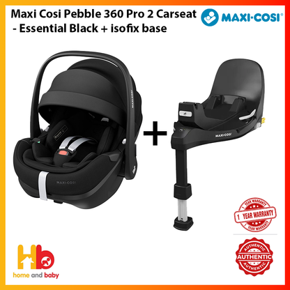 Maxi Cosi Pebble 360 Pro 2 Carseat - Assorted Colours + Maxi-Cosi FamilyFix 360 Pro Car Seat Isofix Base