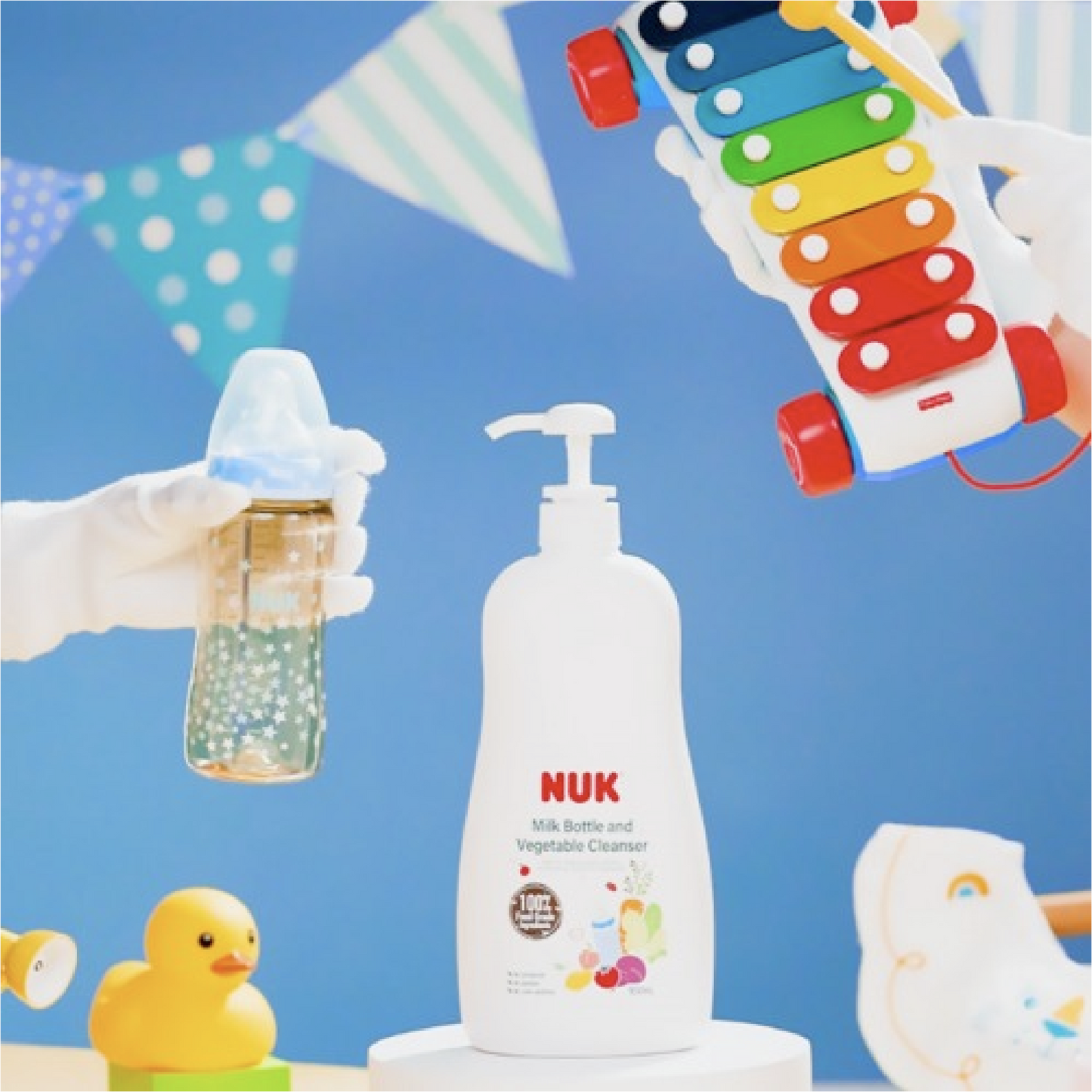 NUK Milk Bottle and Vegetable Cleanser 950ml + Refill 750ml | 100% Food Grade Ingredients