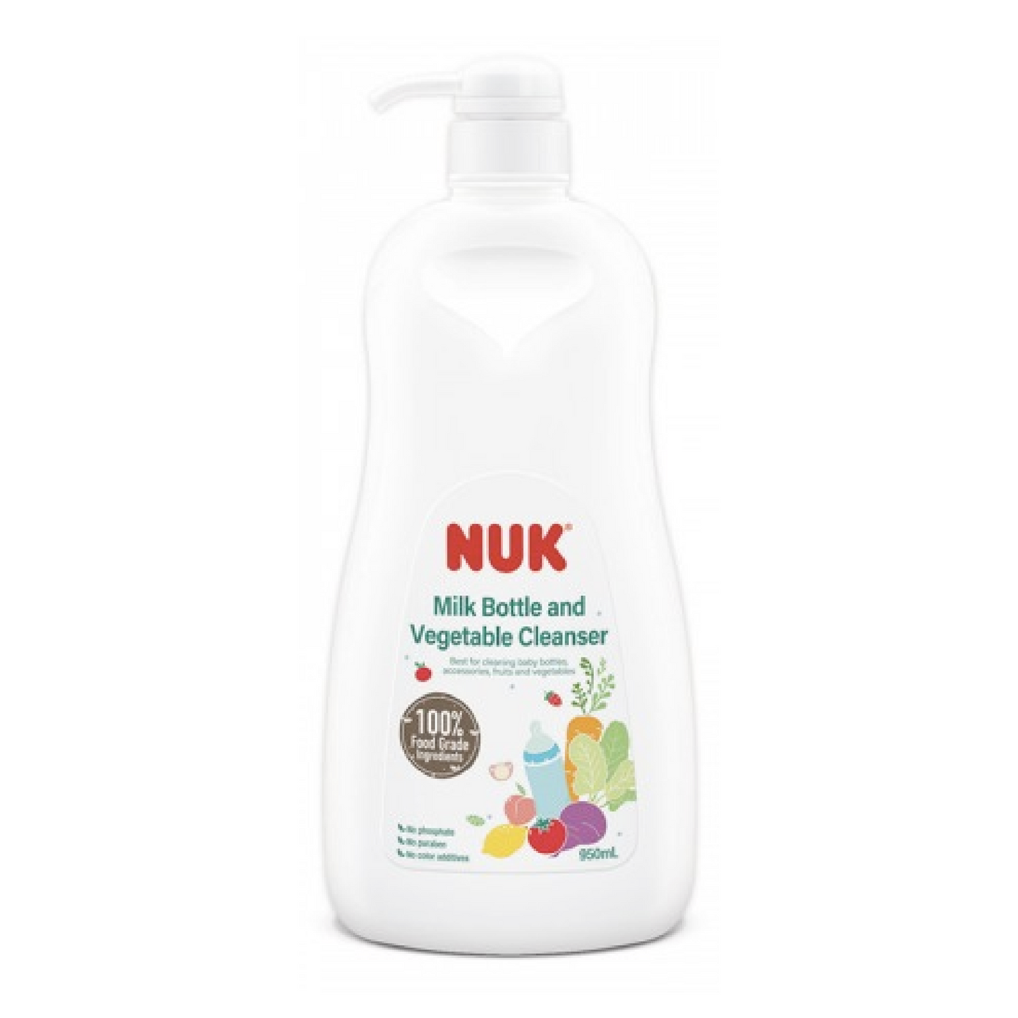 NUK Milk Bottle and Vegetable Cleanser 950ml + Refill 750ml | 100% Food Grade Ingredients