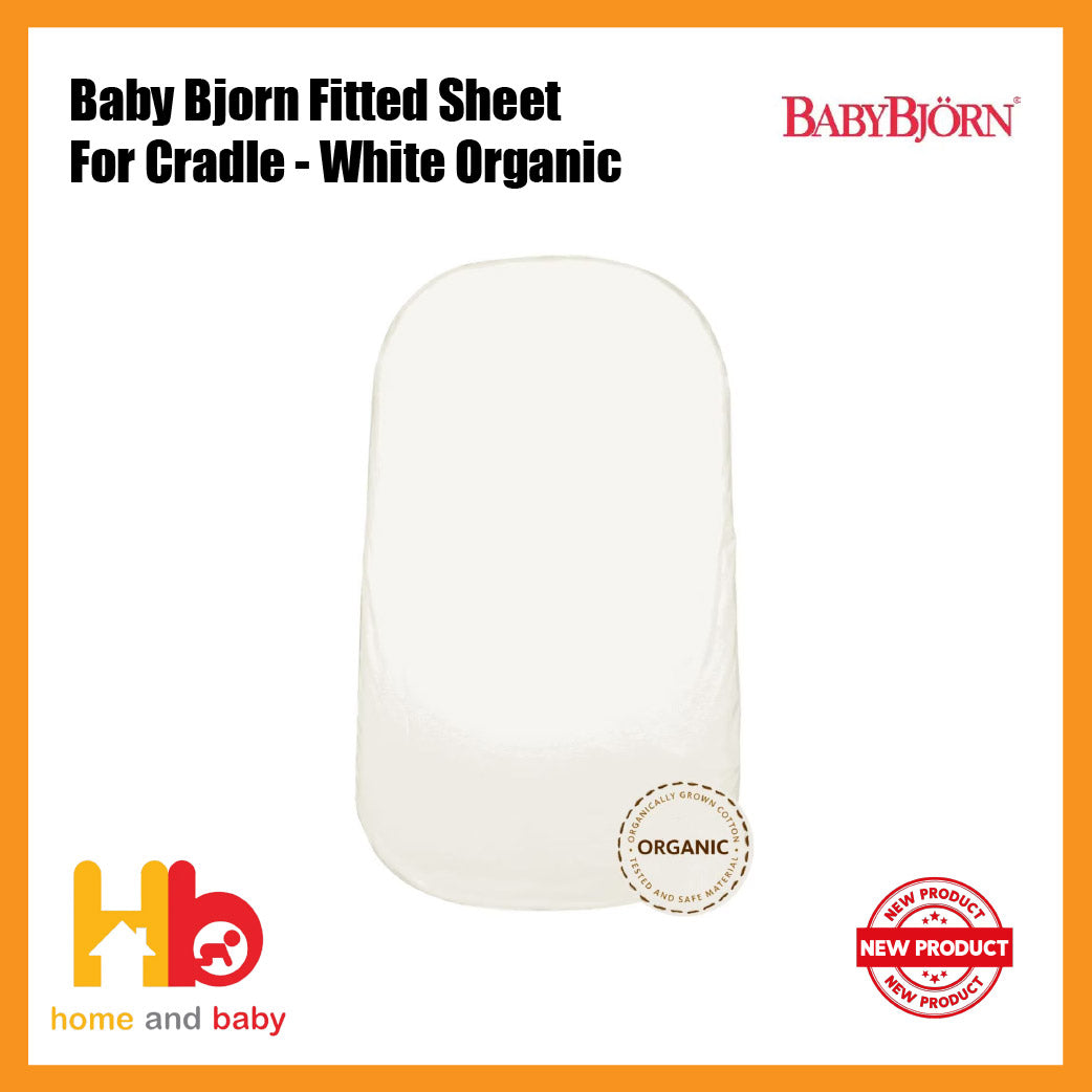 Baby Bjorn Fitted Sheet For Cradle - White Organic