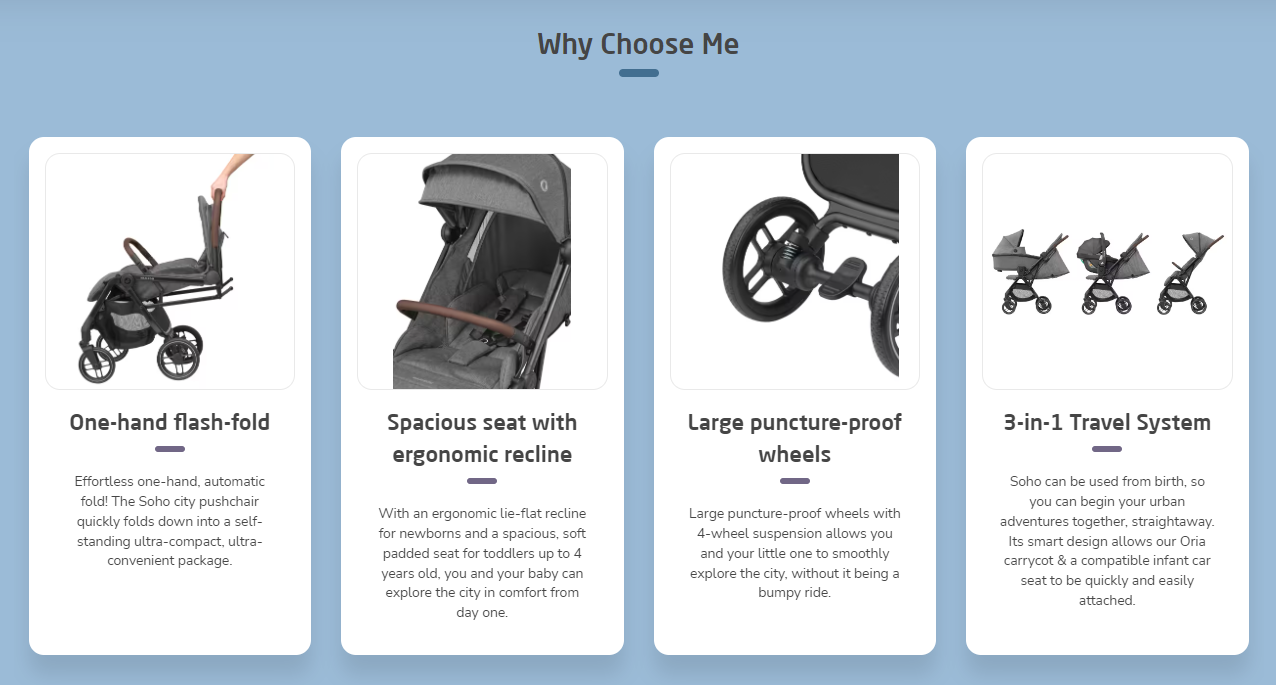 Maxi Cosi Soho Stroller (0-4 years)(0 - 22 kg) One-hand flash-fold