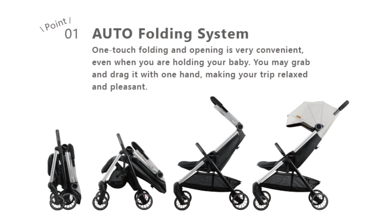 Combi Urbano Auto Fold Stroller - Black