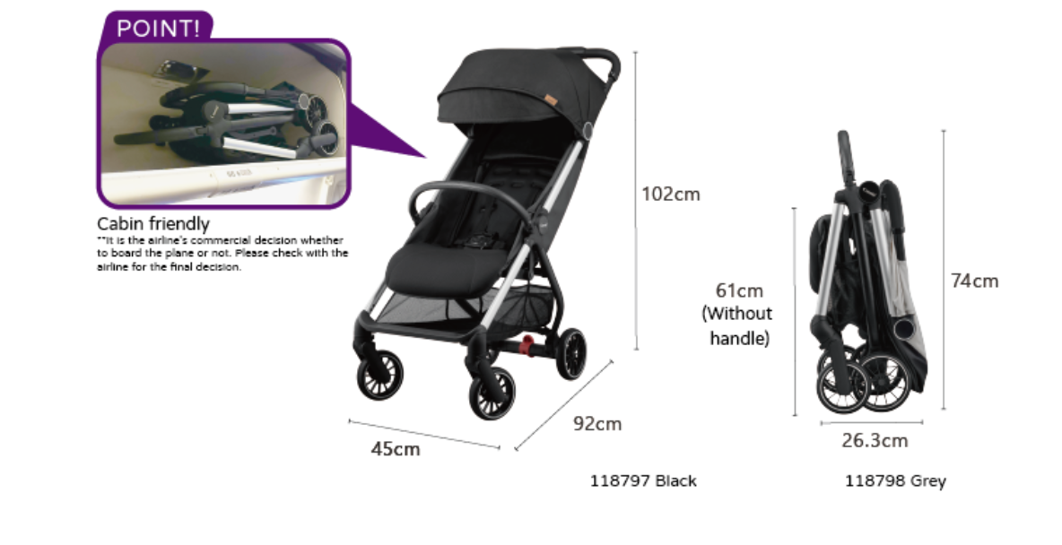 Combi Urbano Auto Fold Stroller - Black