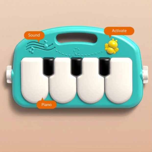 Lucky Baby 2 In 1 Pedal Piano Harps Gym/Walker - Bunny