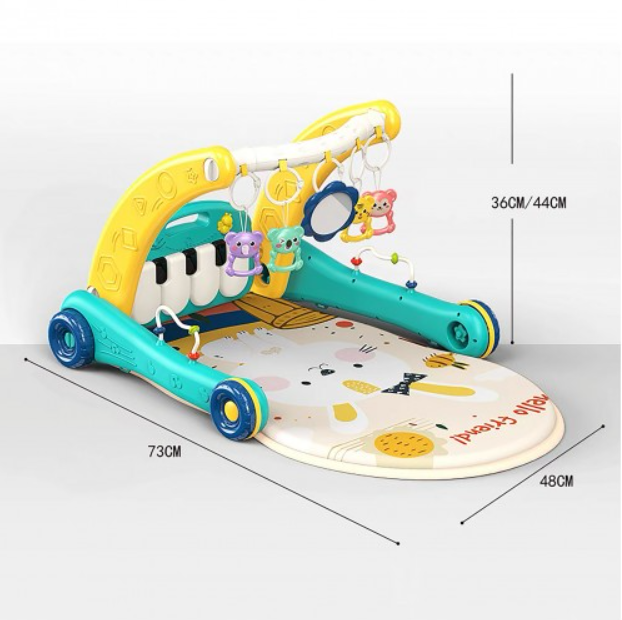 Lucky Baby 2 In 1 Pedal Piano Harps Gym/Walker - Bunny