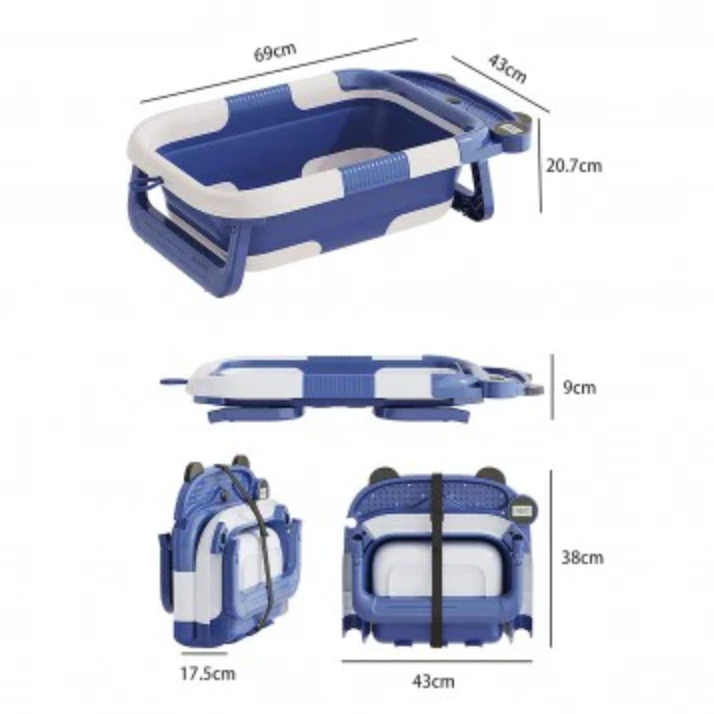 nadle Foldable Bath Tub w/ Thermometer - 2 Colours