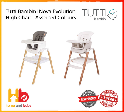 Tutti Bambini Nova Evolution High Chair - Assorted Colours