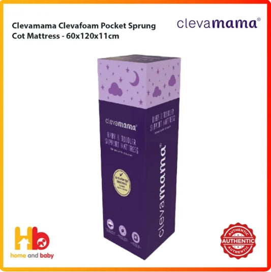 Clevamama Clevafoam Pocket Sprung Cot Mattress - 60x120x11cm