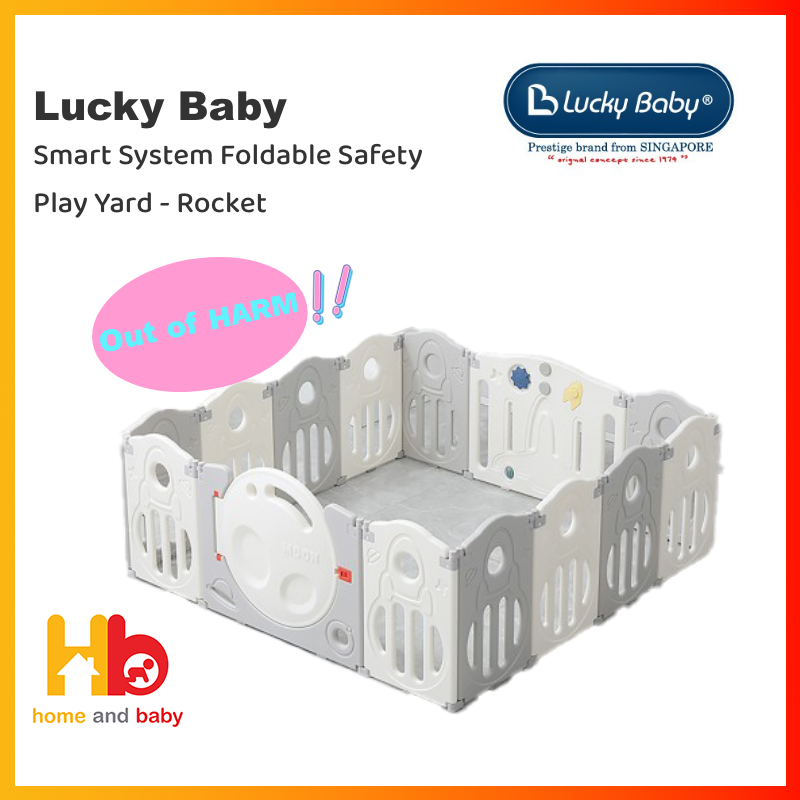 Lucky Baby Smart System Foldable Safety Play Yard - Rocket
