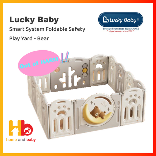 Lucky Baby Smart System Foldable Safety Play Yard - Bear