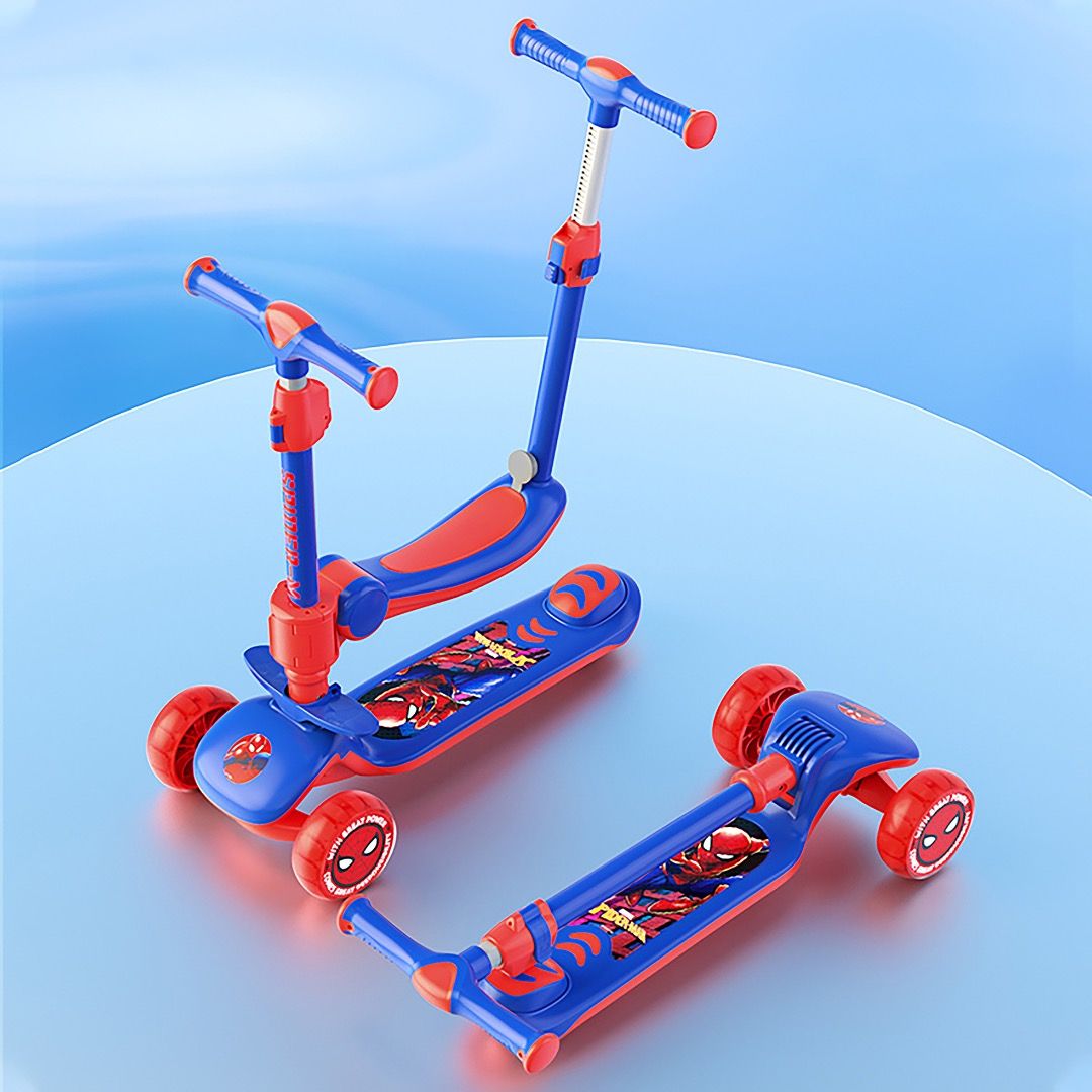 3 In 1 Foldable Scooter - Spiderman
