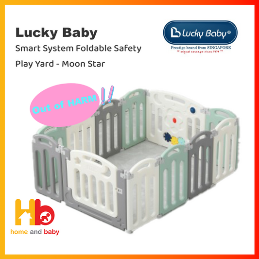 Lucky Baby  Smart System Foldable Safety Play Yard - Moon Star