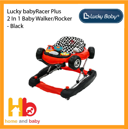 Racer Plus 2 In 1 Baby Walker/Rocker - Black